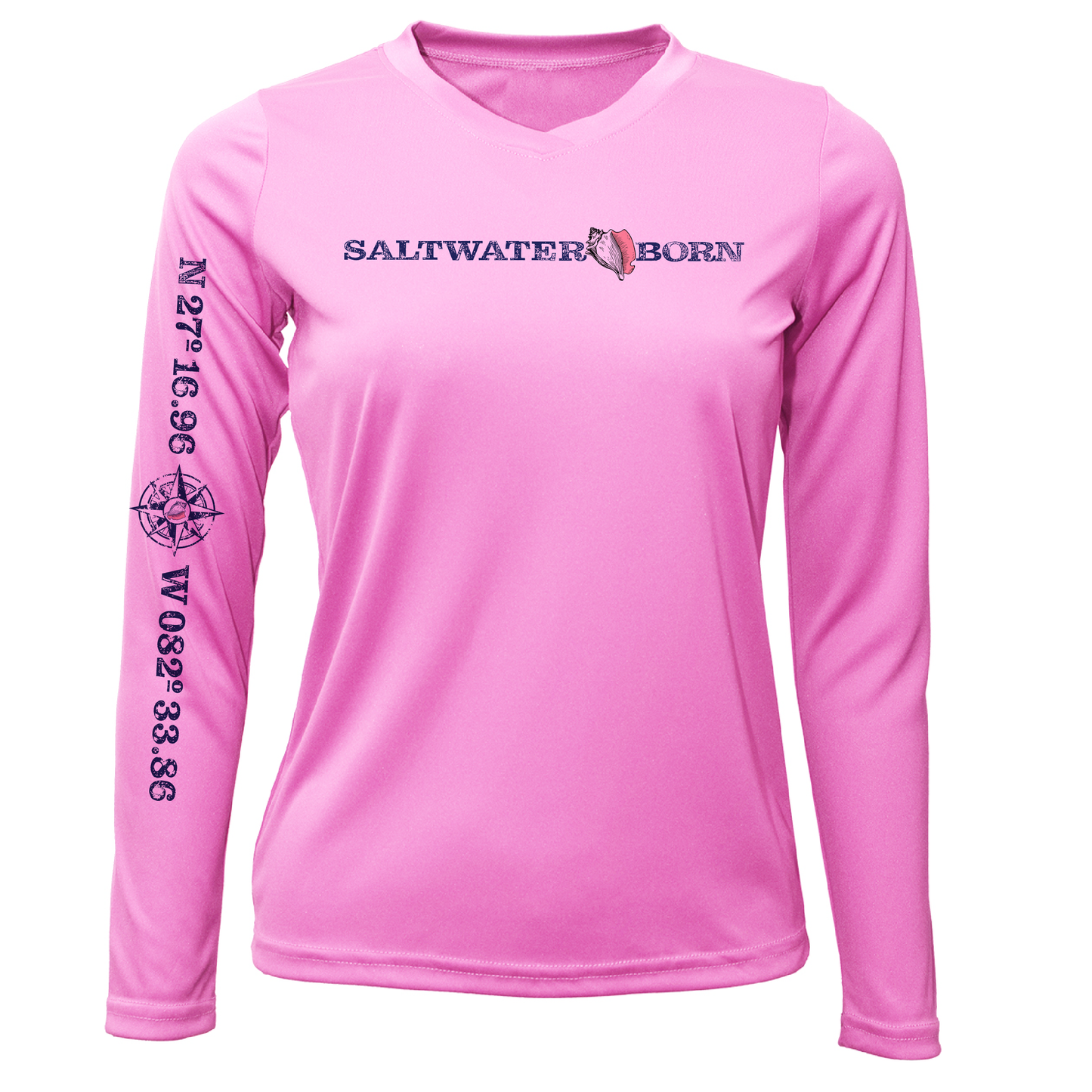 Saltwater Born Siesta Key Saltwater Born Linear Logo Long Sleeve UPF 50+ Dry-Fit Shirt