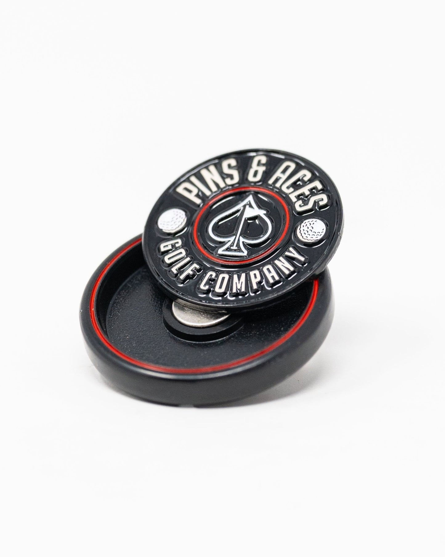 Pins and Aces Pop Out Medallion Ball Marker - Black - Angler's Pro Tackle & Outdoors