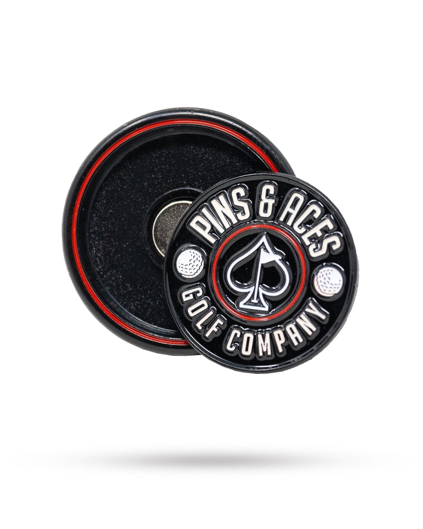 Pins and Aces Pop Out Medallion Ball Marker - Black - Angler's Pro Tackle & Outdoors