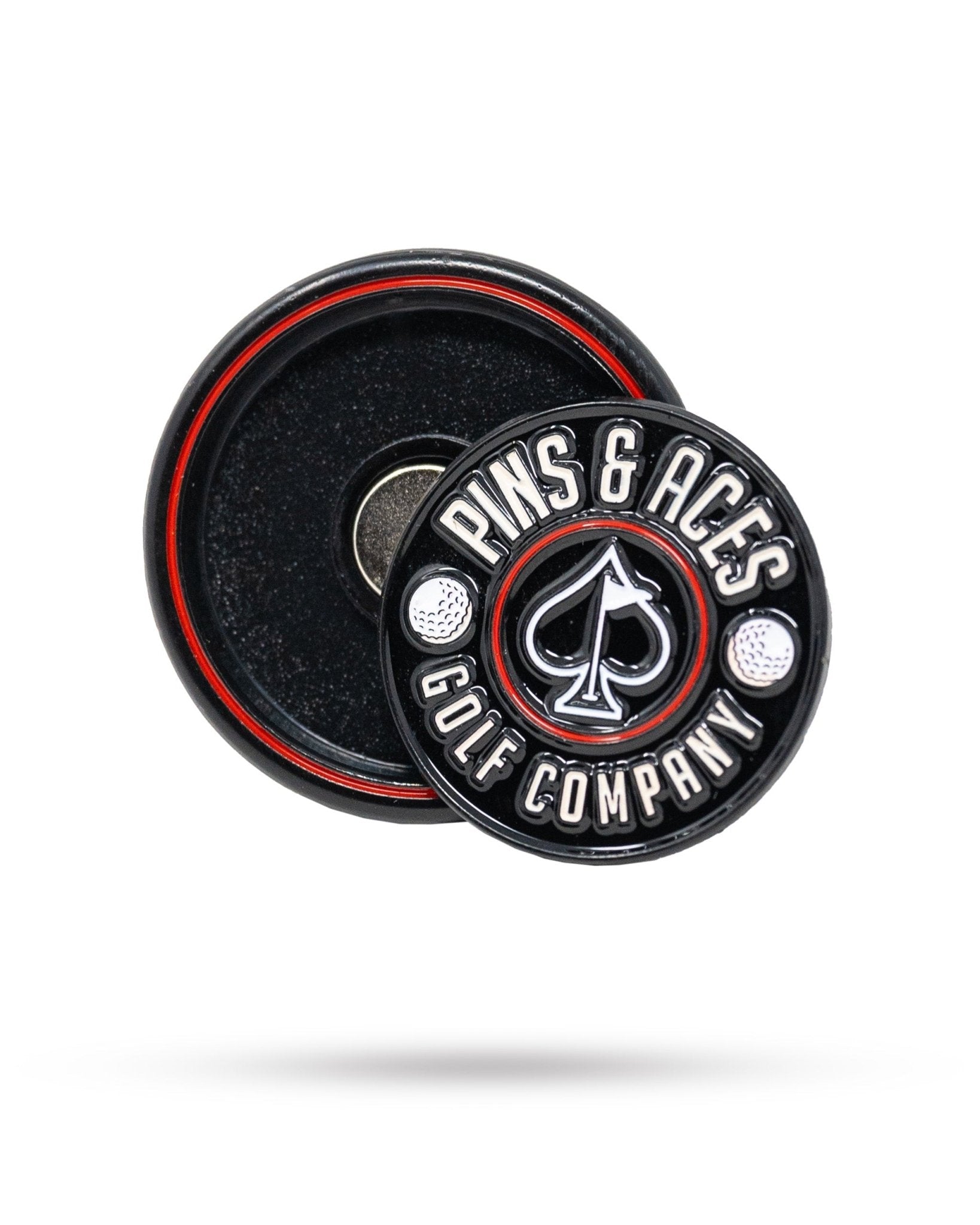 Pins and Aces Pop Out Medallion Ball Marker - Black - Angler's Pro Tackle & Outdoors