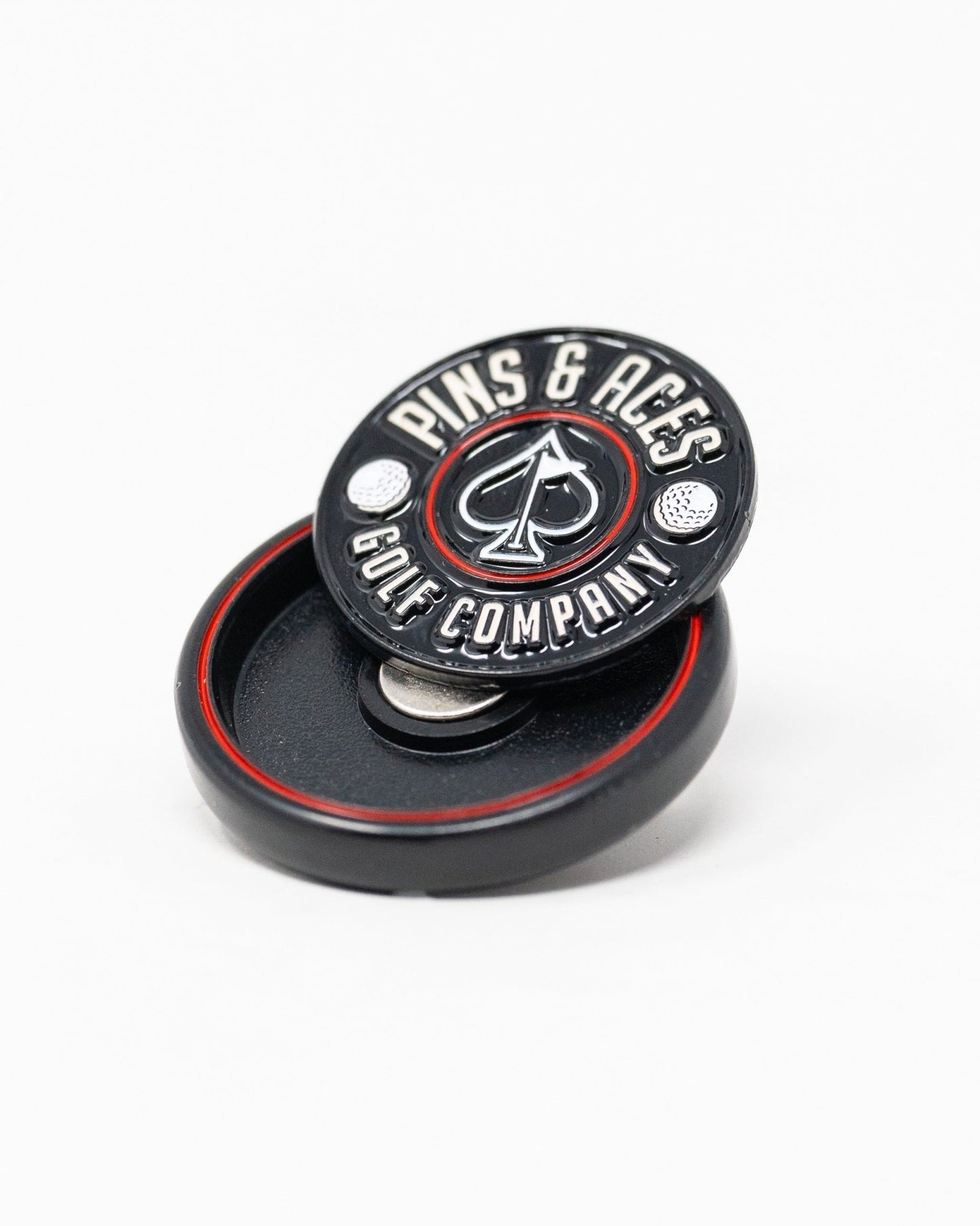 Pins and Aces Pop Out Medallion Ball Marker - Black - Angler's Pro Tackle & Outdoors