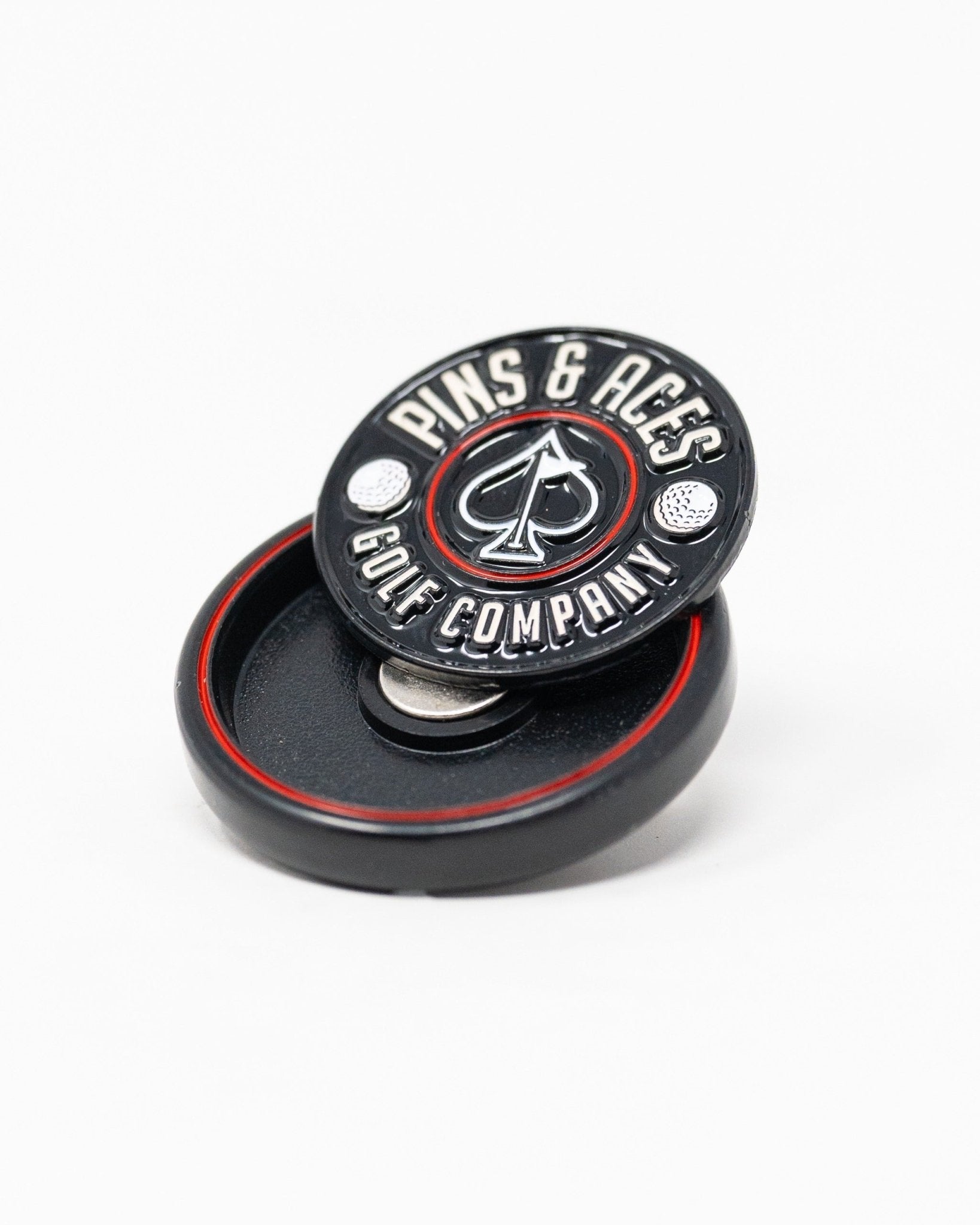 Pins and Aces Pop Out Medallion Ball Marker - Black - Angler's Pro Tackle & Outdoors