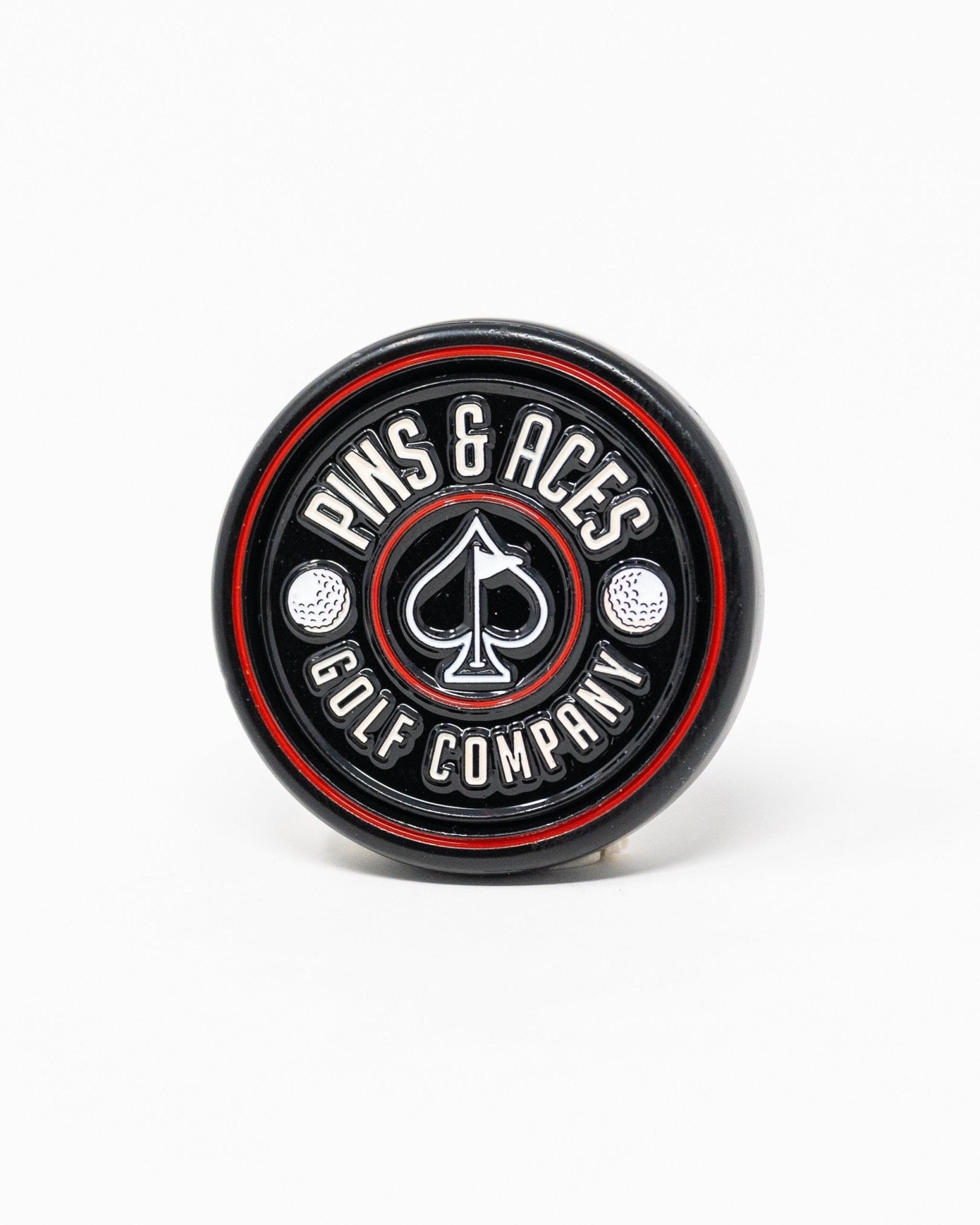 Pins and Aces Pop Out Medallion Ball Marker - Black - Angler's Pro Tackle & Outdoors