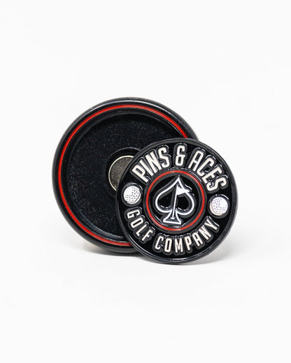 Pins and Aces Pop Out Medallion Ball Marker - Black - Angler's Pro Tackle & Outdoors