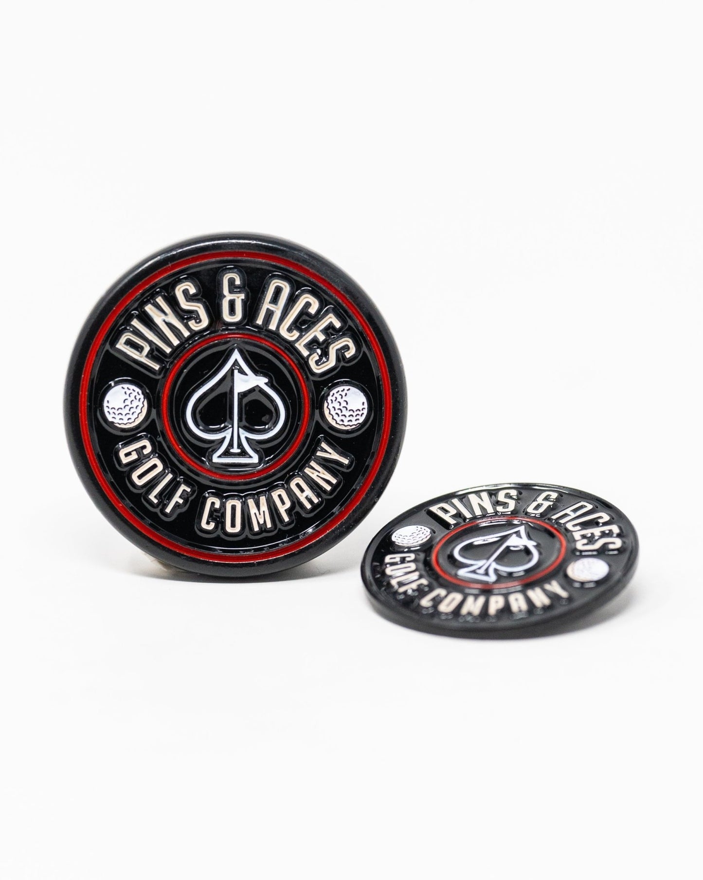 Pins and Aces Pop Out Medallion Ball Marker - Black - Angler's Pro Tackle & Outdoors