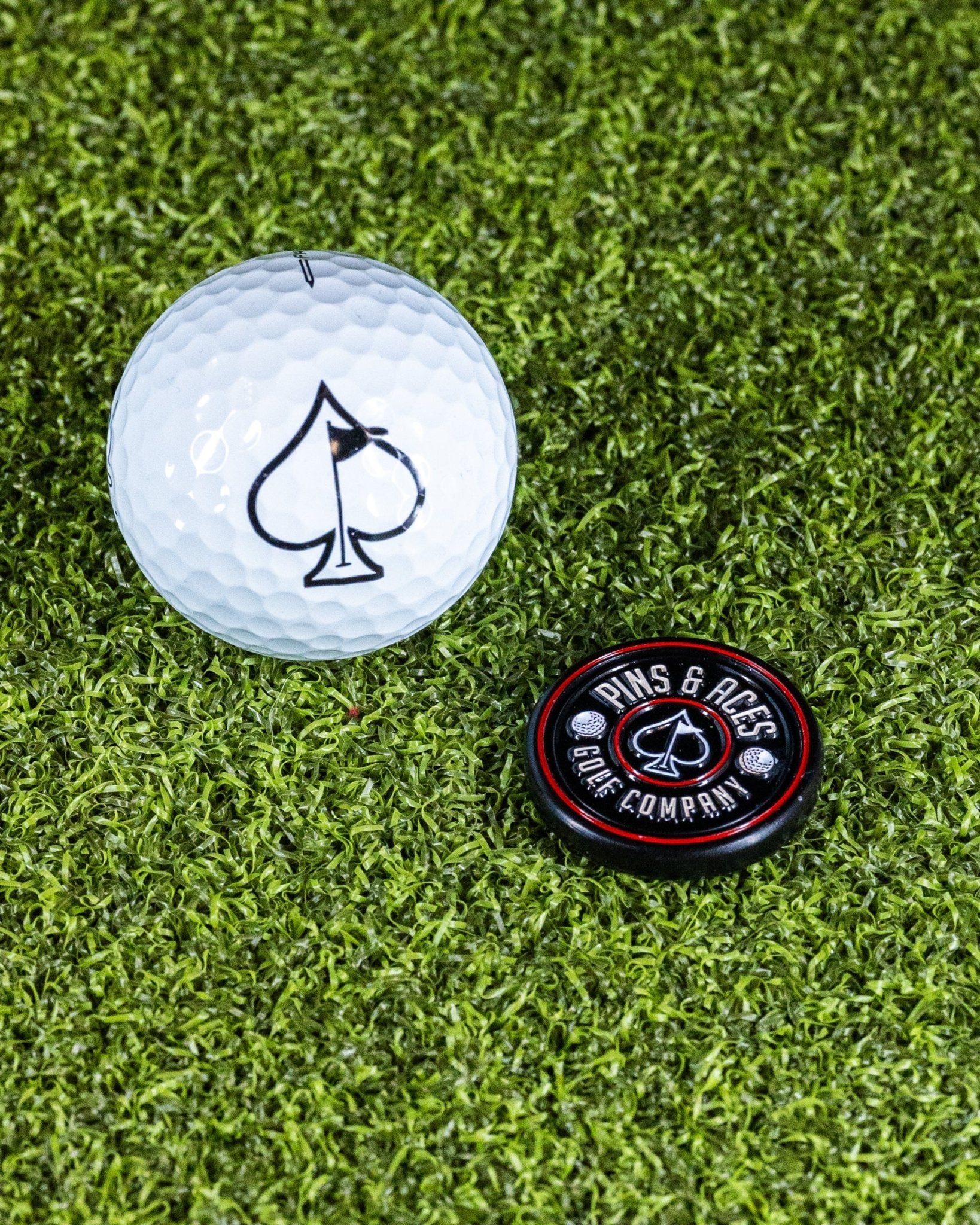 Pins and Aces Pop Out Medallion Ball Marker - Black - Angler's Pro Tackle & Outdoors