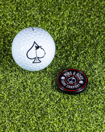 Pins and Aces Pop Out Medallion Ball Marker - Black - Angler's Pro Tackle & Outdoors