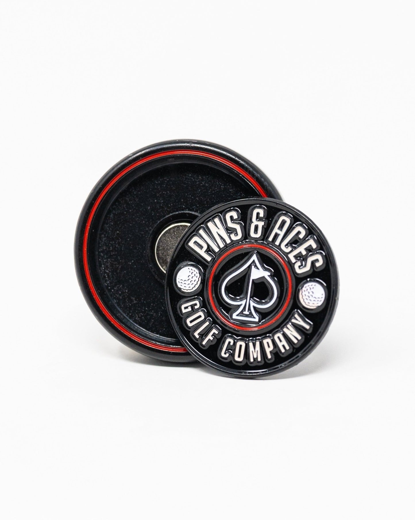 Pins and Aces Pop Out Medallion Ball Marker - Black - Angler's Pro Tackle & Outdoors