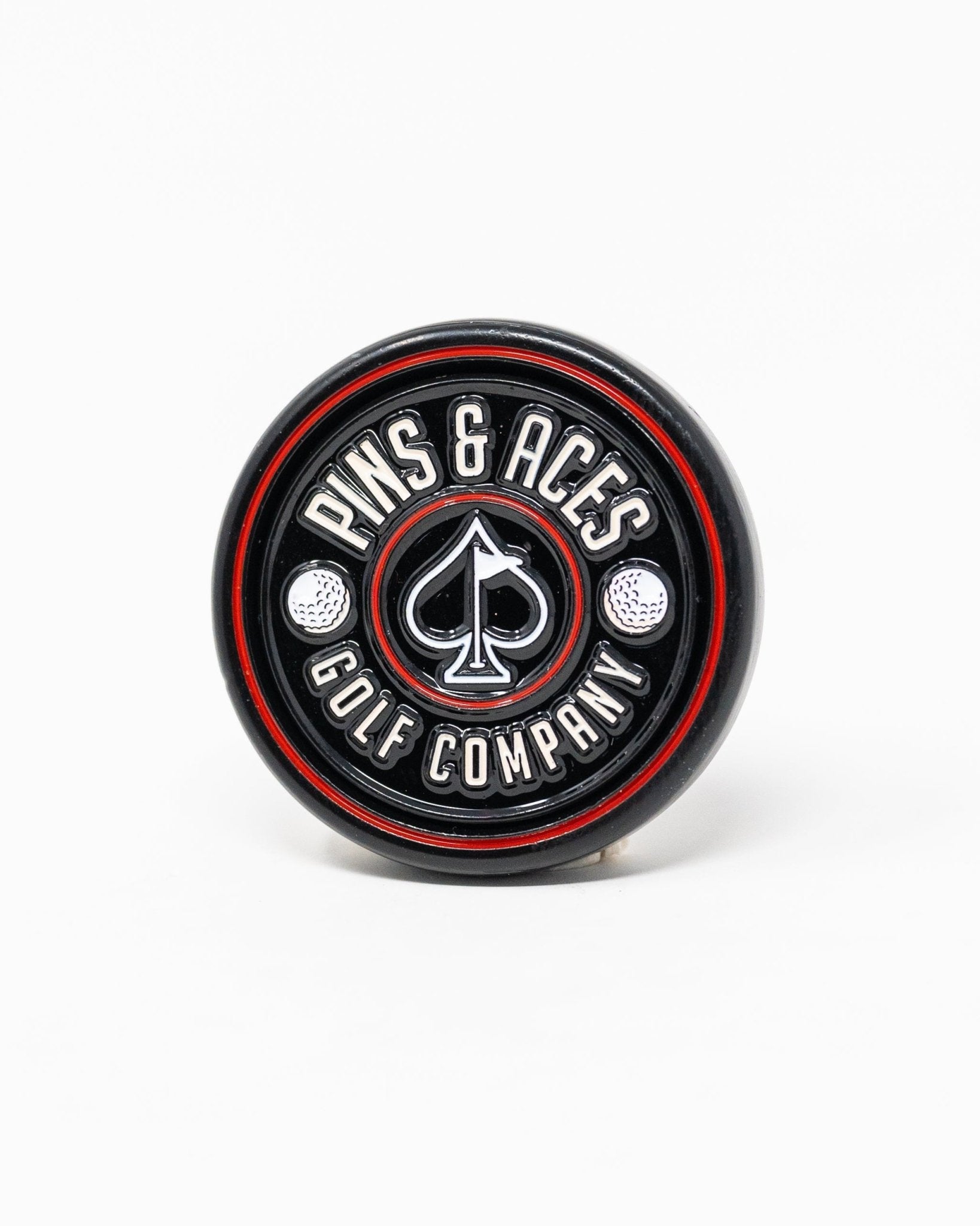 Pins and Aces Pop Out Medallion Ball Marker - Black - Angler's Pro Tackle & Outdoors