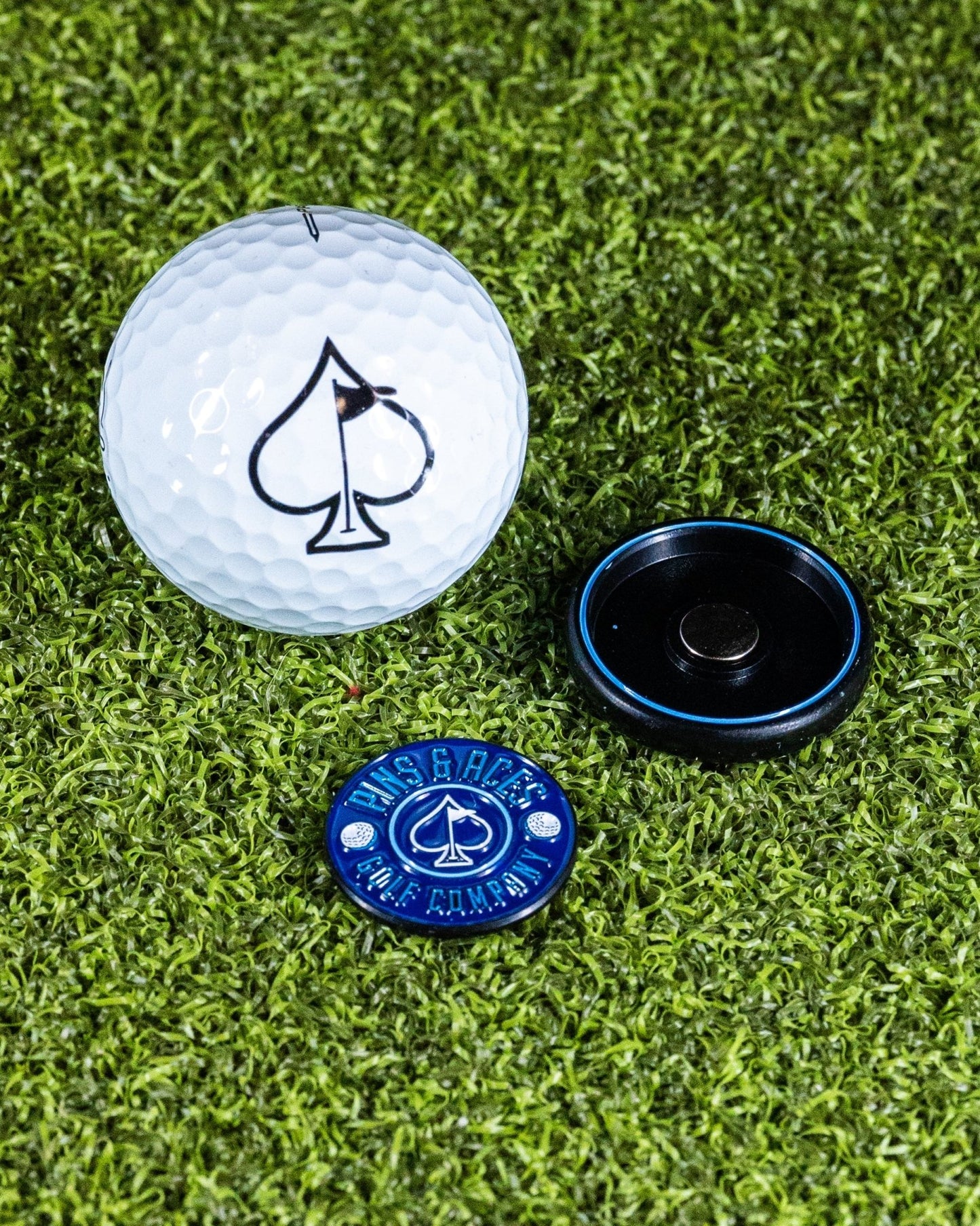 Pins and Aces Pop Out Medallion Ball Marker - Navy - Angler's Pro Tackle & Outdoors