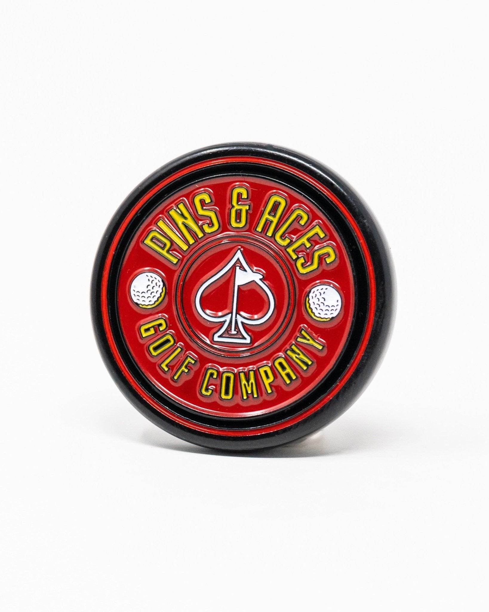 Pins and Aces Pop Out Medallion Ball Marker - Red - Angler's Pro Tackle & Outdoors