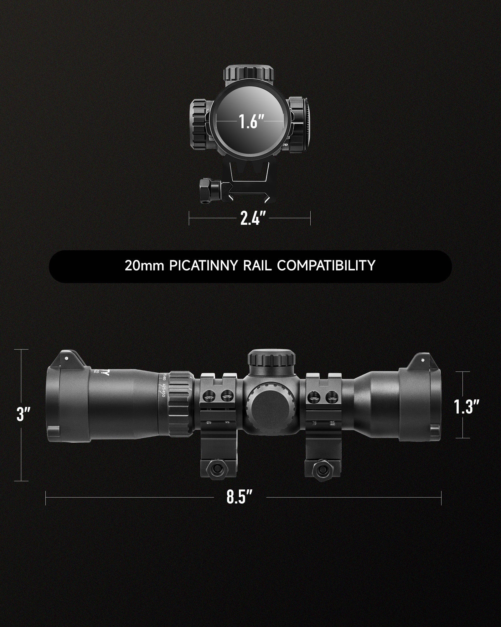 Pinty Scopes HIRAM 1.5 - 4.5x32 Crossbow Optics SFP Hunting Scope - Angler's Pro Tackle & Outdoors