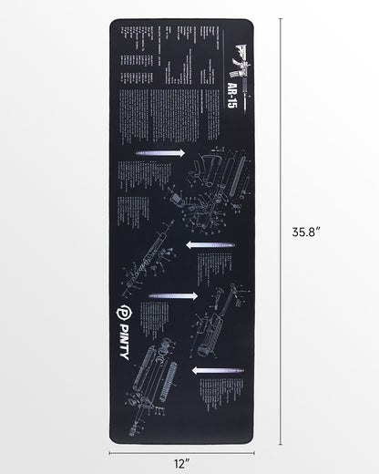 Pinty Scopes Rifle Cleaning Kit with 35.8 x 12 in Cleaning Mat Brushes Cleaning Rods Patch Canvas Pouch - Angler's Pro Tackle & Outdoors