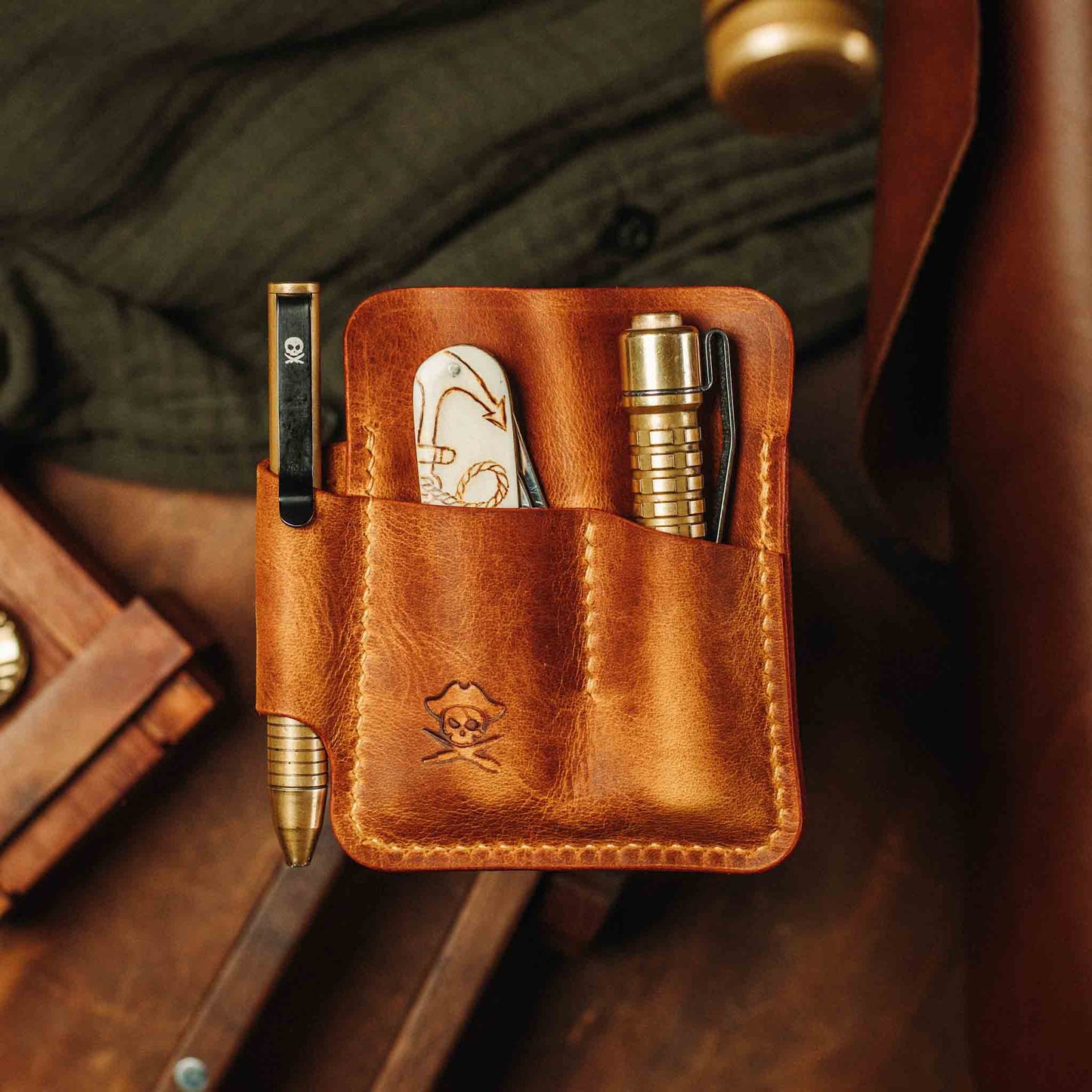Pirate Goods EDC Pocket Organizer - First Mate | Leather Pocket Carrier - Angler's Pro Tackle & Outdoors
