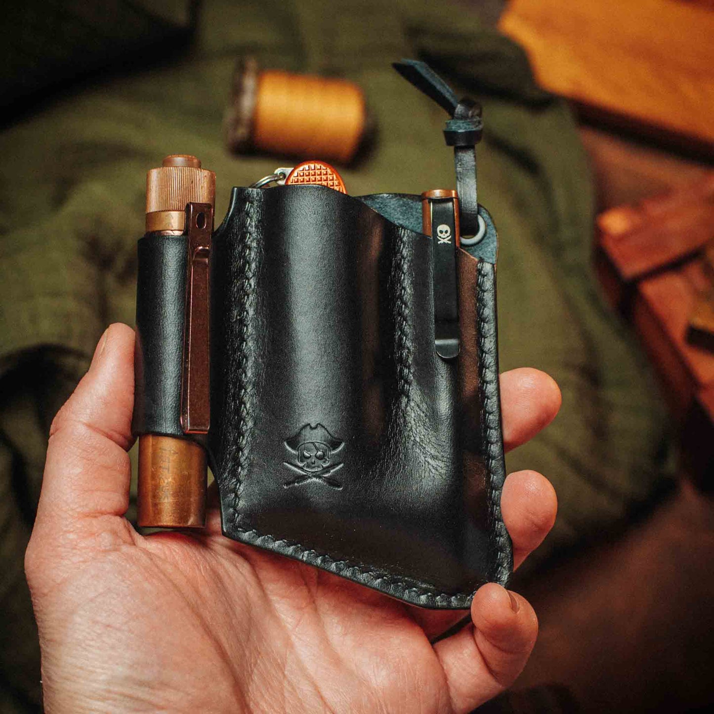 Pirate Goods EDC Pocket Organizer - First Mate v3 | Leather Pocket Carrier - Angler's Pro Tackle & Outdoors