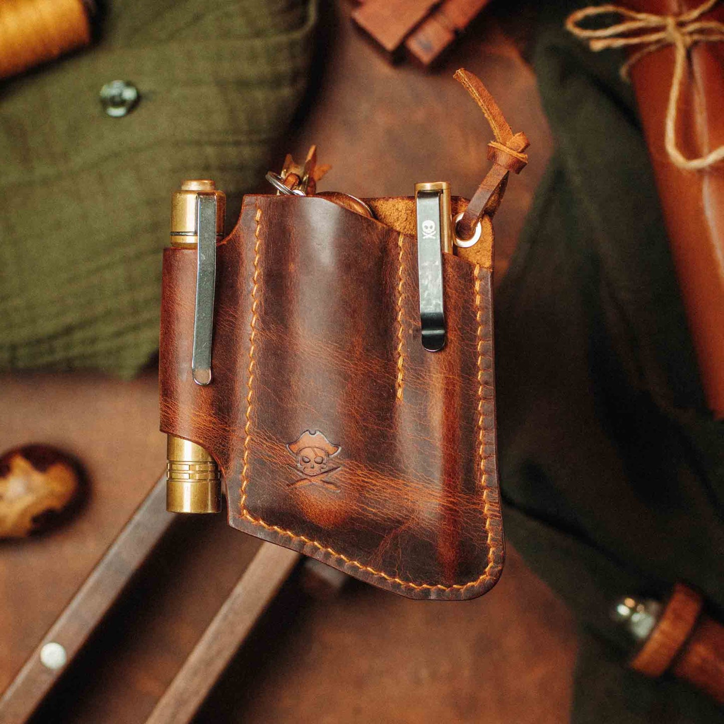 Pirate Goods EDC Pocket Organizer - First Mate v3 | Leather Pocket Carrier - Angler's Pro Tackle & Outdoors