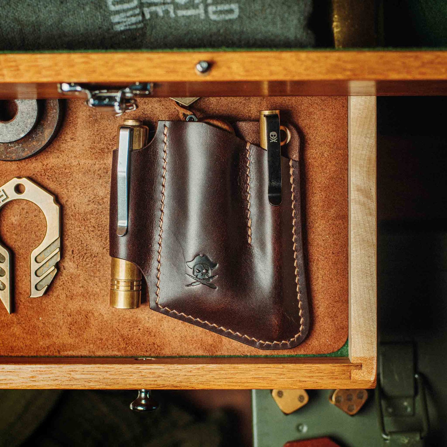 Pirate Goods EDC Pocket Organizer - First Mate v3 | Leather Pocket Carrier - Angler's Pro Tackle & Outdoors
