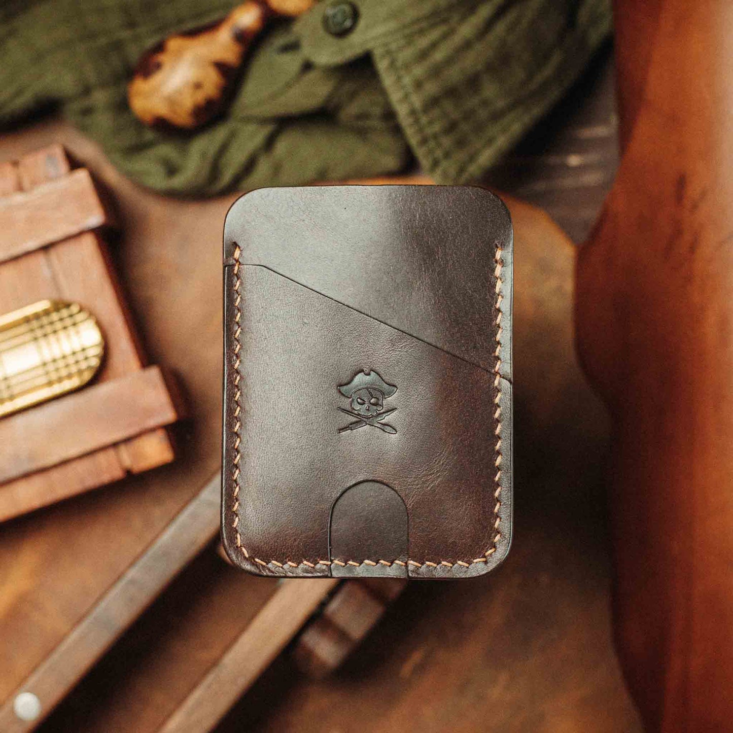 Pirate Goods Minimalist Leather Wallet - Boatswain v4 | Slim Card Holder | EDC - Angler's Pro Tackle & Outdoors