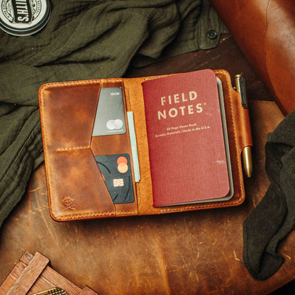 Pirate Goods Passport Travel Wallet - Quartermaster v2 | Leather Velcro Organizer | Field Notes Holder - Angler's Pro Tackle & Outdoors