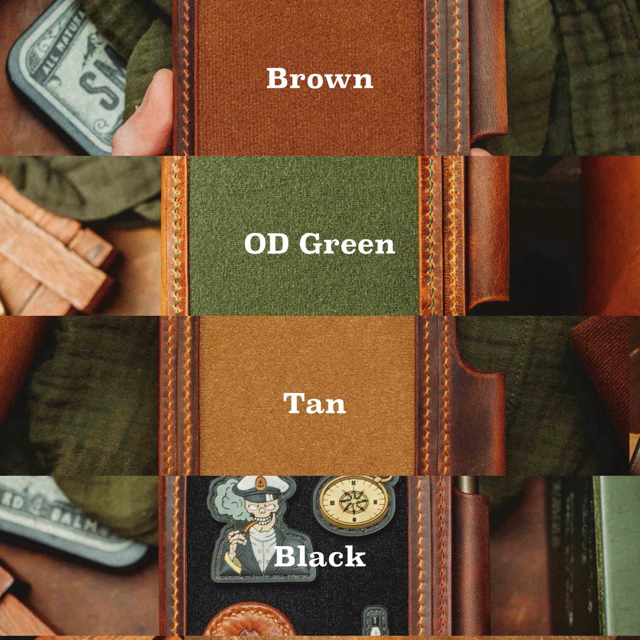 Pirate Goods Passport Travel Wallet - Quartermaster v2 | Leather Velcro Organizer | Field Notes Holder - Angler's Pro Tackle & Outdoors