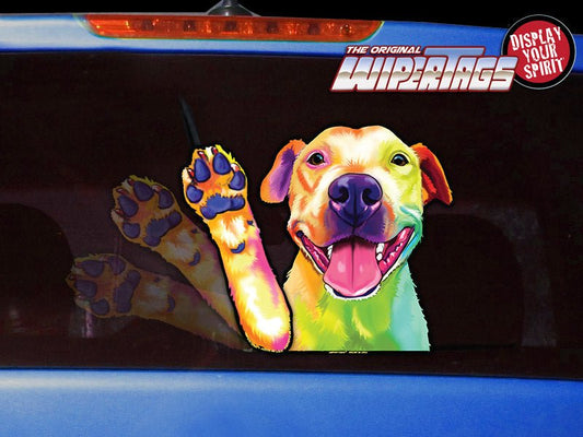 Pitbull Watercolor Waving Dog WiperTags - Angler's Pro Tackle & Outdoors