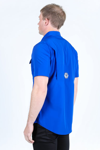 Platini Men's Fishing Royal Blue Short Sleeve Shirt - Angler's Pro Tackle & Outdoors