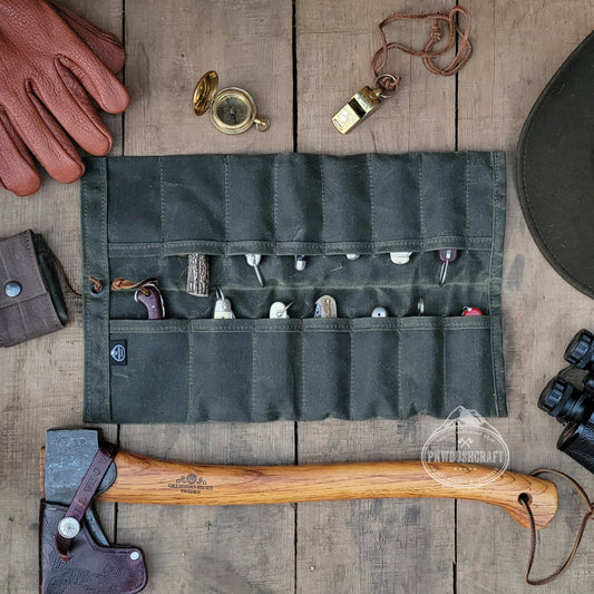 PNW Bushcraft - Maple Waxed Canvas Pocketknife Roll Up V 2.0 - Angler's Pro Tackle & Outdoors