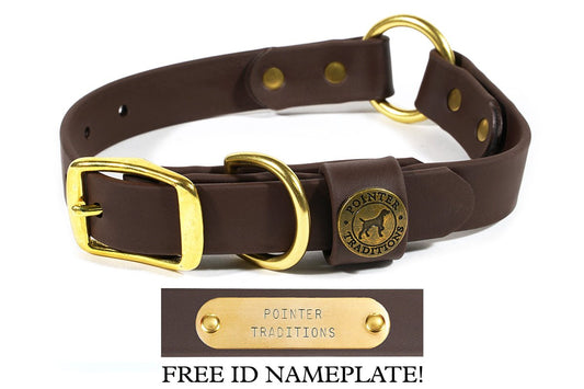 Pointer Traditions Hunting Dog Center Ring Collar - Leather Brown - Angler's Pro Tackle & Outdoors