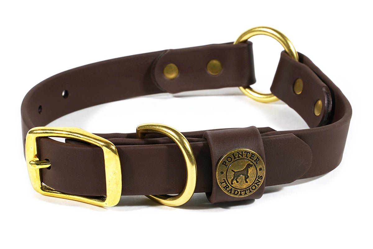 Pointer Traditions Hunting Dog Center Ring Collar - Leather Brown - Angler's Pro Tackle & Outdoors