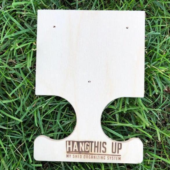 HangThis Up - Pole Saw and Long Pool Equipment Organizer, shed organization, yard shed, garden shed