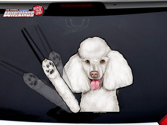 Poodle Winnie White Waving Dog WiperTags - Angler's Pro Tackle & Outdoors