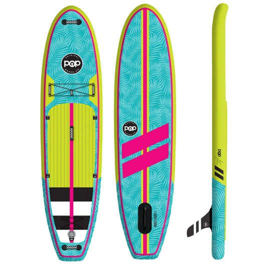 POP Board 11'0" Yacht Hopper Inflatable Touring SUP - Turq/Neon/Pink