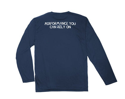 Powell Rods - Long Sleeve "Posicharge" Performance Shirt - Navy Blue - Angler's Pro Tackle & Outdoors