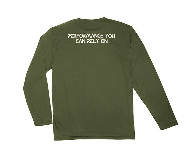 Powell Rods - Long Sleeve "Posicharge" Performance Shirts - Olive - Angler's Pro Tackle & Outdoors