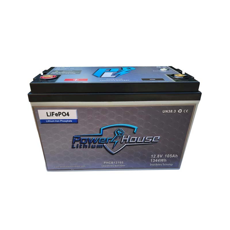 PowerHouse Lithium 12V 105Ah Cranking Battery with Emergency Start - Dual Purpose - Angler's Pro Tackle & Outdoors