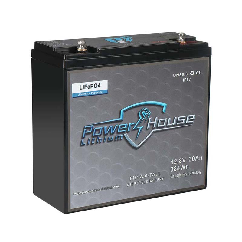 PowerHouse Lithium 12V 30Ah Deep Cycle Battery (Tall) - Angler's Pro Tackle & Outdoors