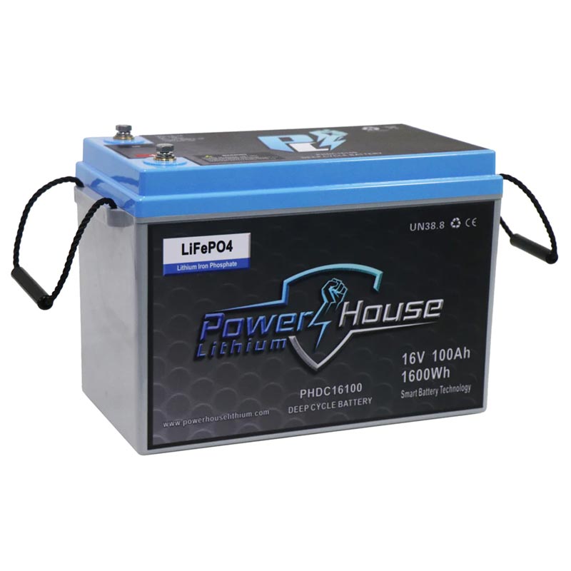 PowerHouse Lithium 16V 100AH Deep Cycle Battery (5 to 6 Devices) - Angler's Pro Tackle & Outdoors