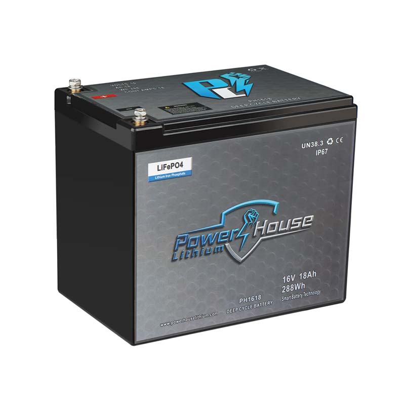 PowerHouse Lithium 16V 18Ah Deep Cycle Battery (Wide) - Angler's Pro Tackle & Outdoors