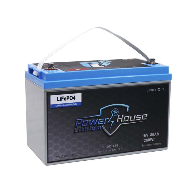 PowerHouse Lithium 16V 80Ah Deep Cycle Battery (4 to 5 Devices) - Angler's Pro Tackle & Outdoors