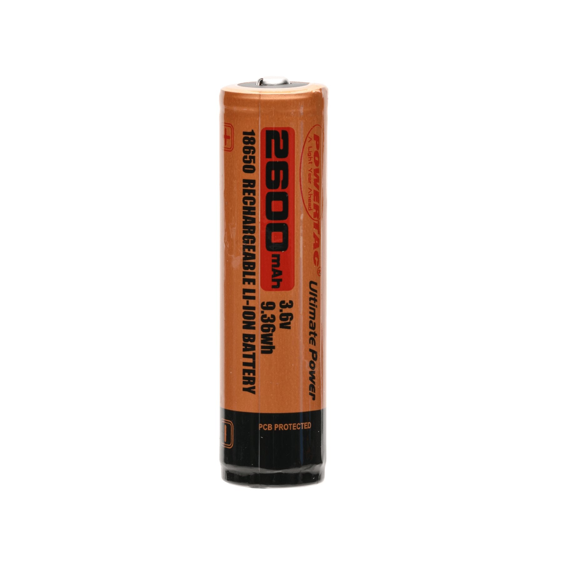 Powertac - 2600 mAh Lithium - ion 18650 Rechargeable Battery - Angler's Pro Tackle & Outdoors