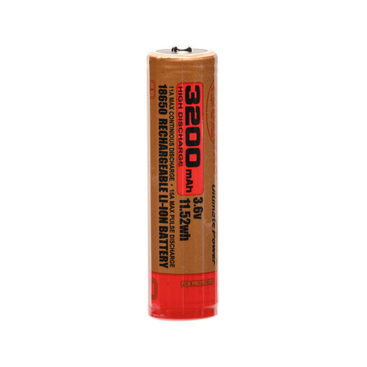 Powertac - 3200 mAh Li - Ion High Discharge 18650 Rechargeable Battery - Angler's Pro Tackle & Outdoors