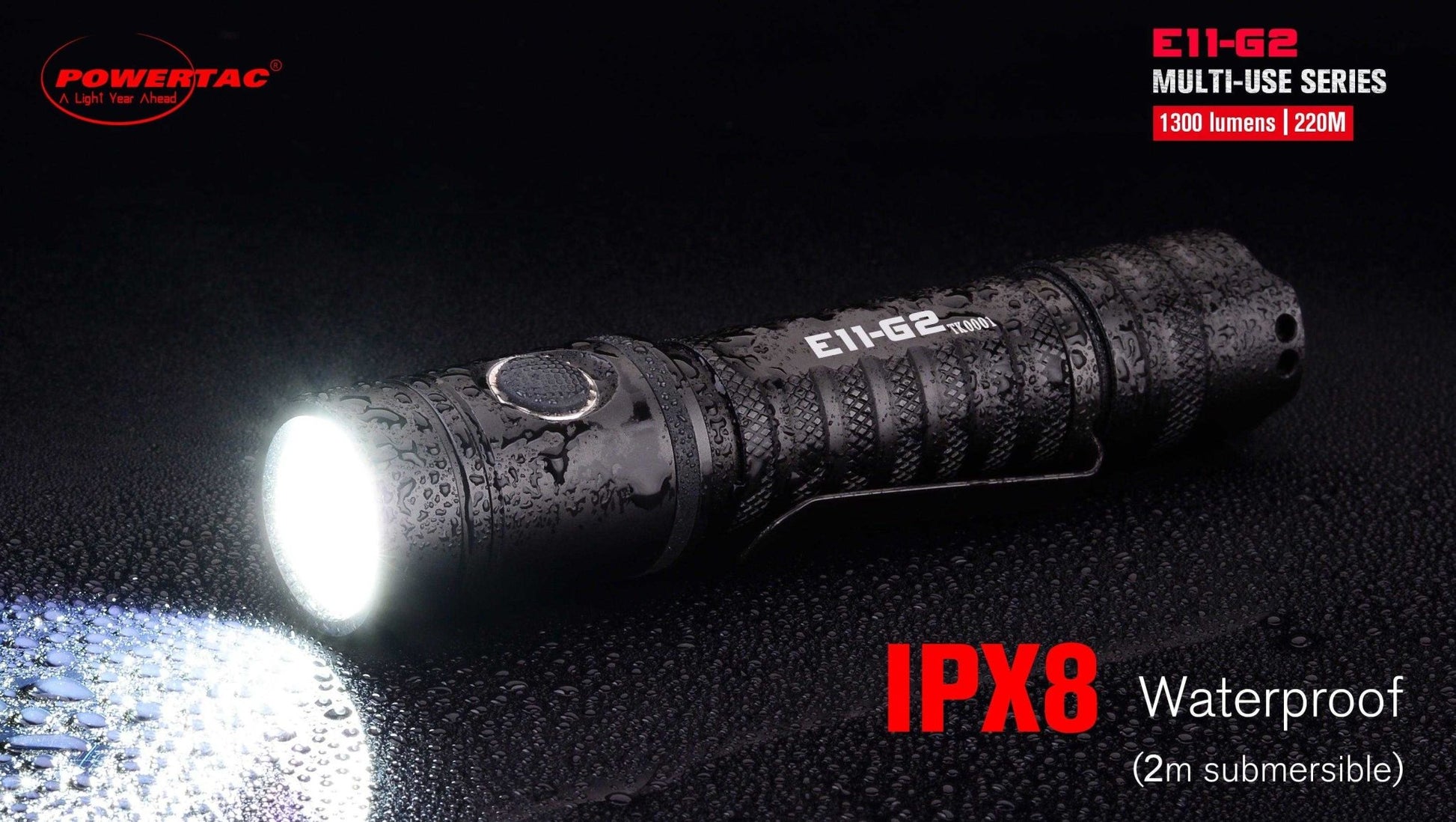 Powertac - E11 - G2 - 1300 Lumen Rechargeable EDC Flashlight - Angler's Pro Tackle & Outdoors