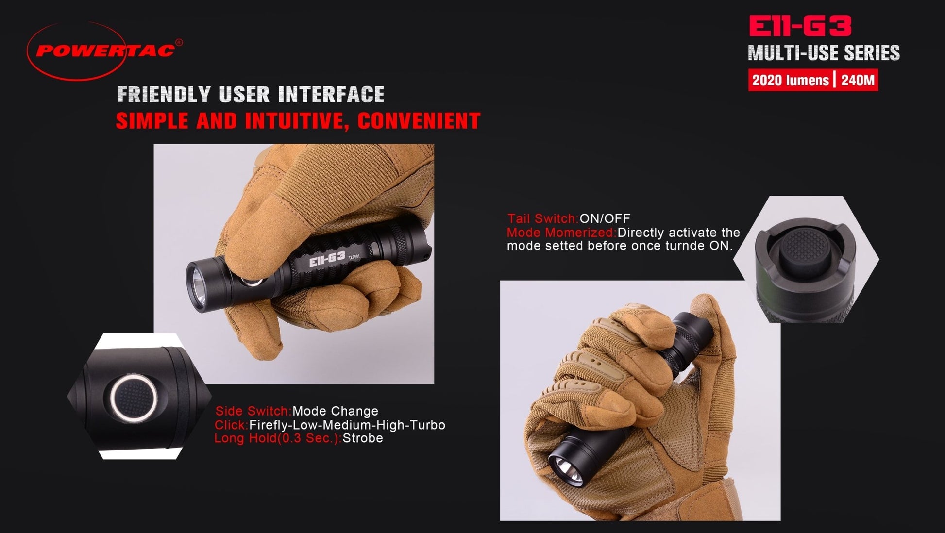 Powertac E11 - Gen3 2020 Lumen Rechargeable EDC Flashlight - New Product - Angler's Pro Tackle & Outdoors