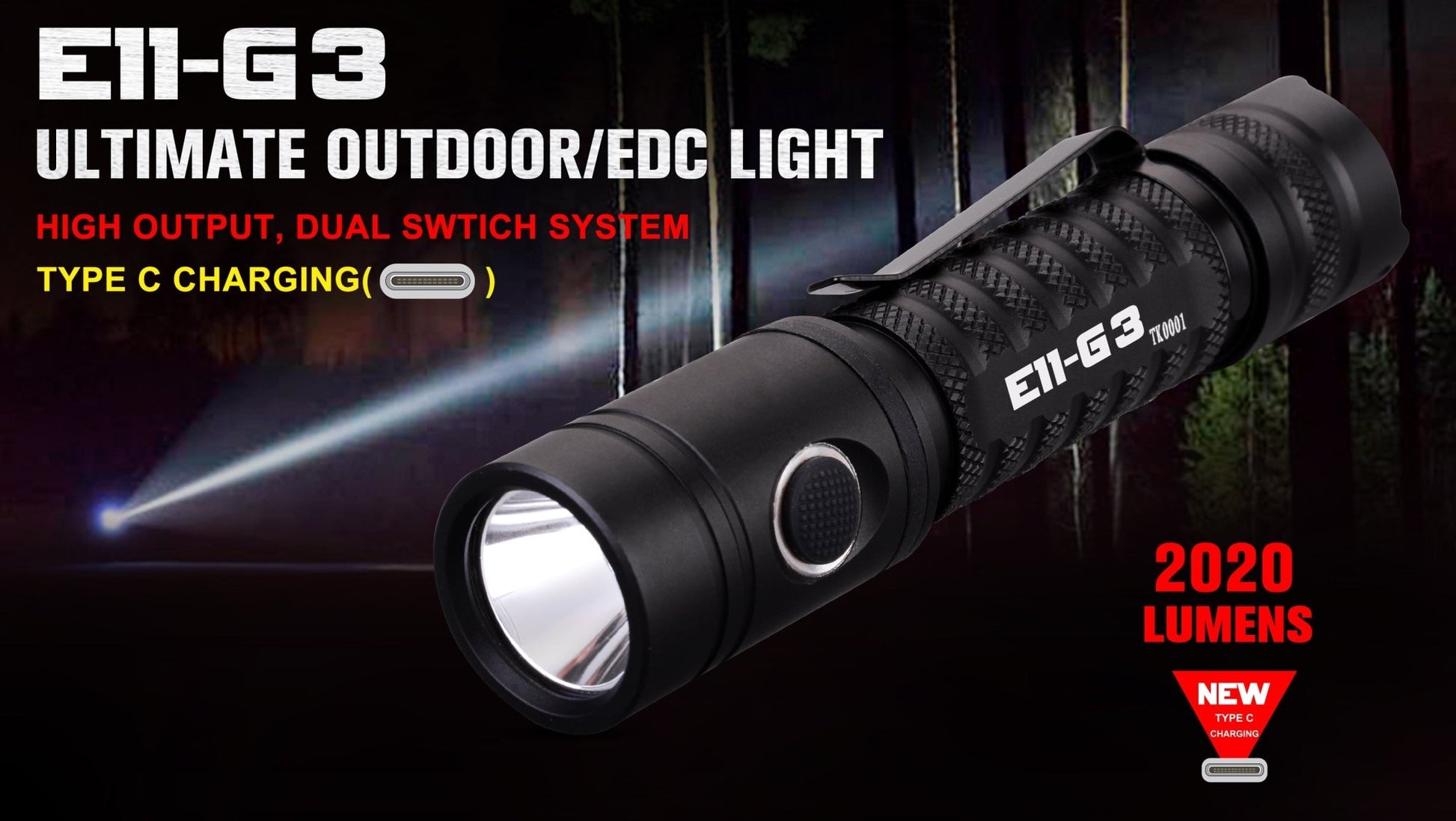 Powertac E11 - Gen3 2020 Lumen Rechargeable EDC Flashlight - New Product - Angler's Pro Tackle & Outdoors