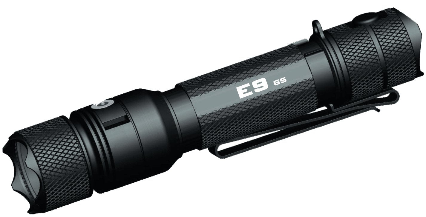 Powertac - E9 GEN5 Long Throw - 3,000 Lumen Tactical EDC Flashlight - Angler's Pro Tackle & Outdoors