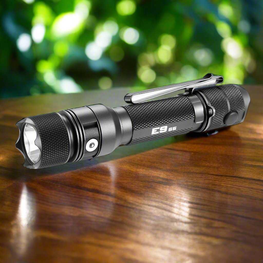 Powertac - E9 GEN5 Long Throw - 3,000 Lumen Tactical EDC Flashlight - Angler's Pro Tackle & Outdoors