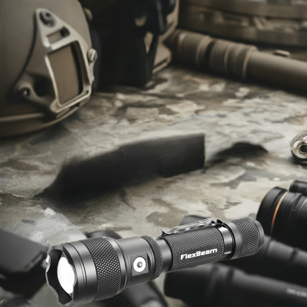 Powertac FlexBeam - 1200 Lumen Adjustable Beam Rechargeable Flashlight - Angler's Pro Tackle & Outdoors