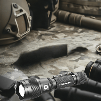 Powertac FlexBeam - 1200 Lumen Adjustable Beam Rechargeable Flashlight - Angler's Pro Tackle & Outdoors