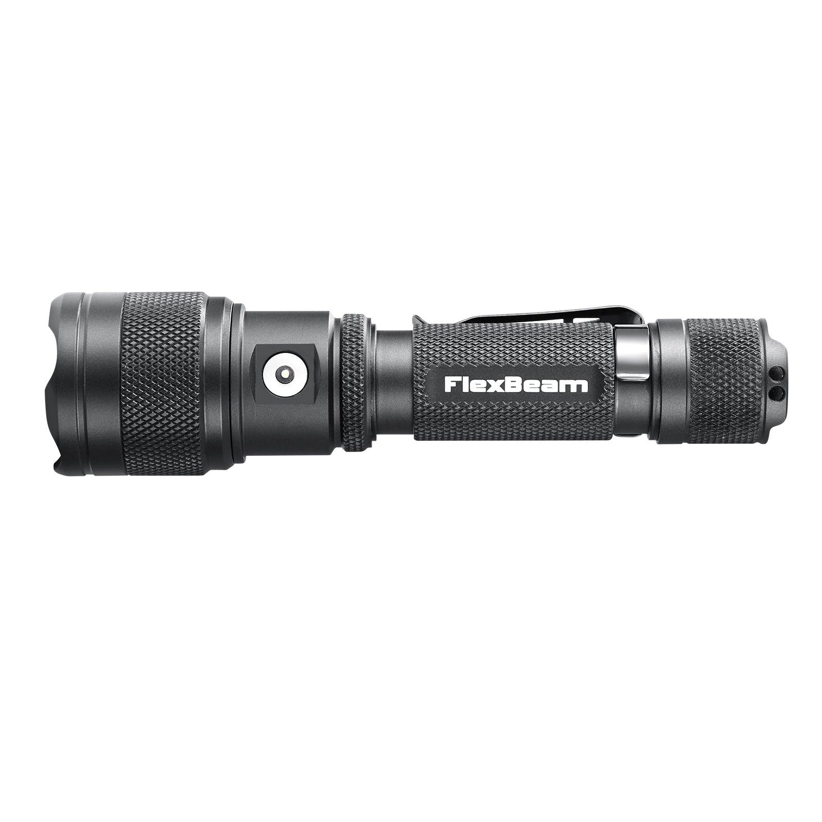 Powertac FlexBeam - 1200 Lumen Adjustable Beam Rechargeable Flashlight - Angler's Pro Tackle & Outdoors