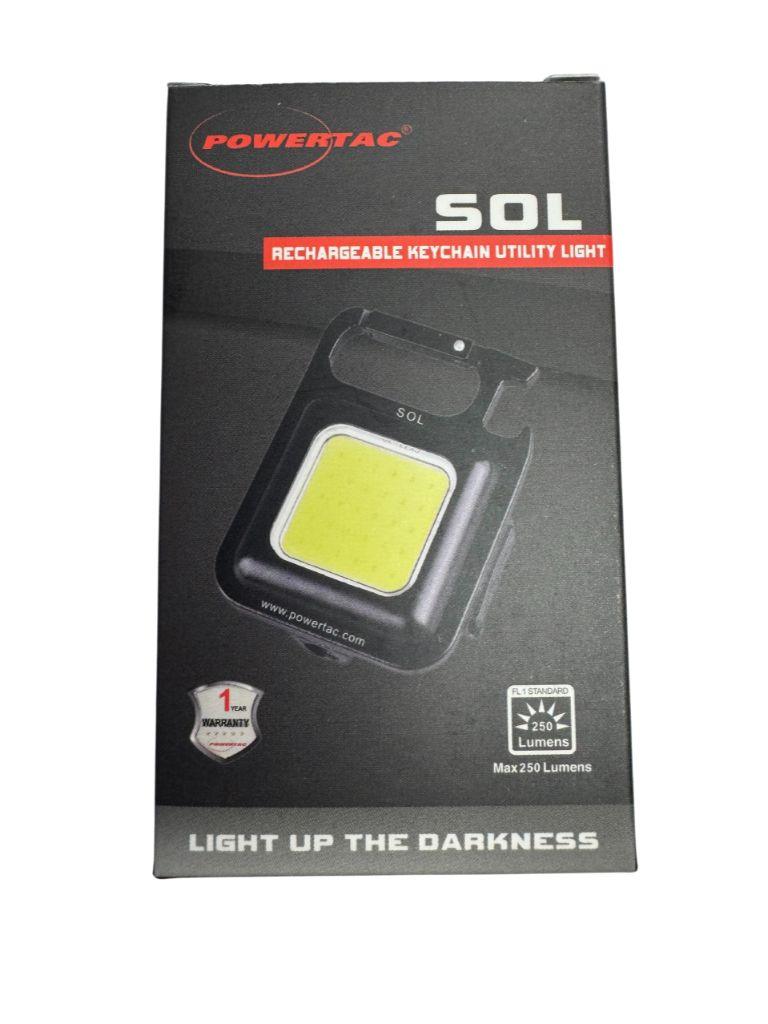 Powertac - SOL - LED Rechargeable Keychain Light - Angler's Pro Tackle & Outdoors